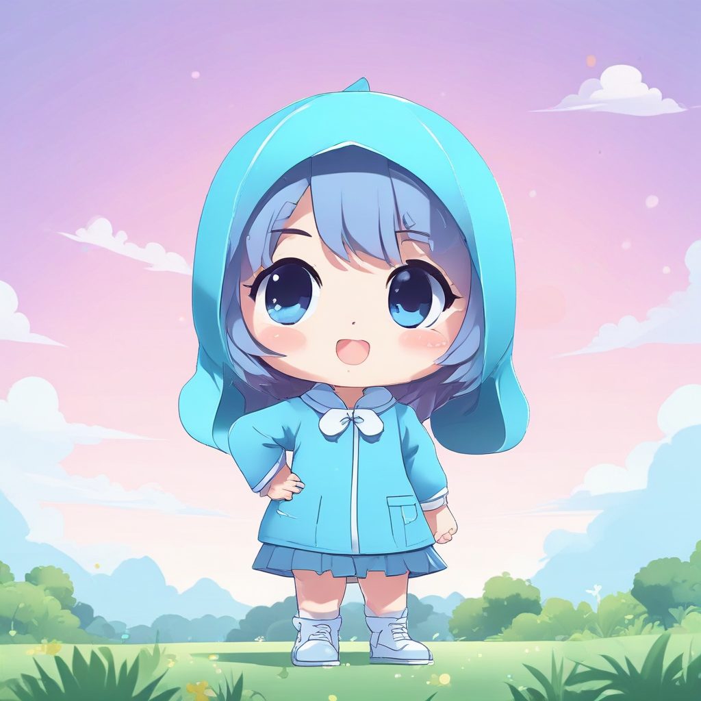 极简动漫全身照：如何用AI生成卡哇伊Q版女孩和柔和纯色背景提示词