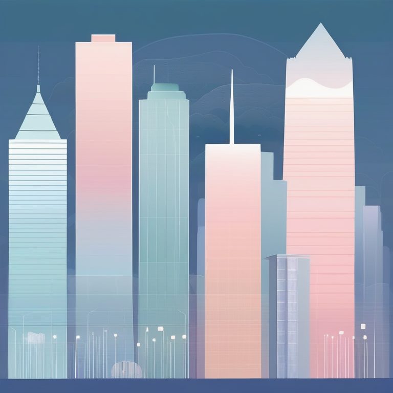 极简都市晨雾风景插画