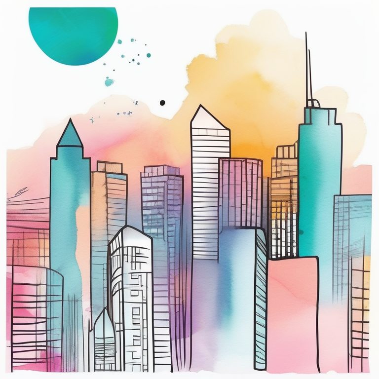 极简都市涂鸦晨景