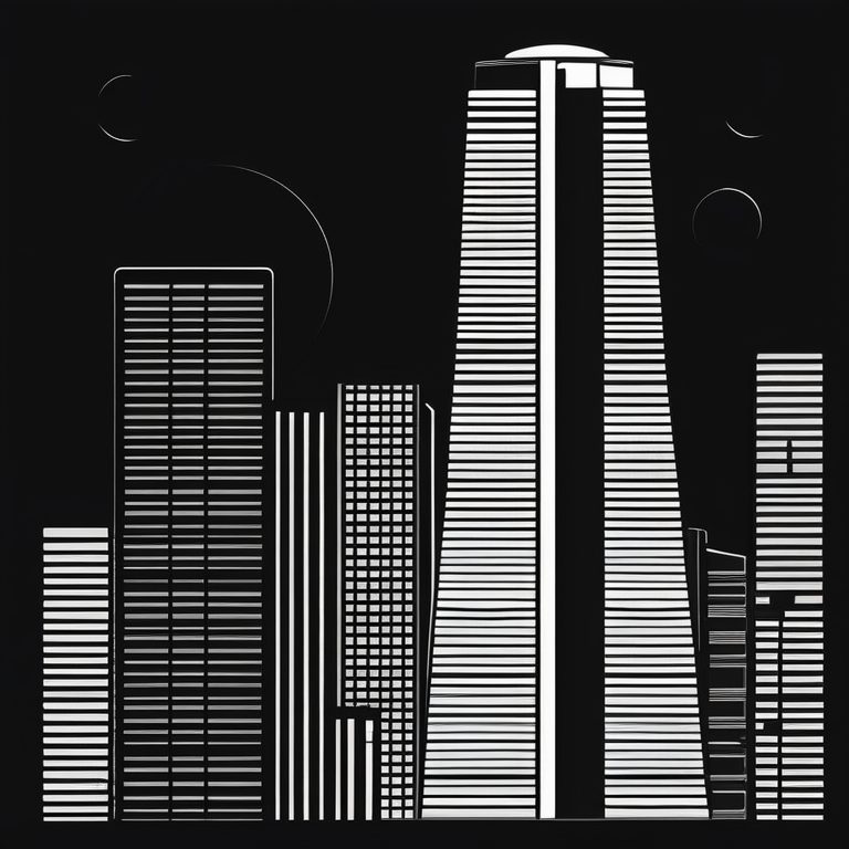 极简都市线稿-摩天大楼