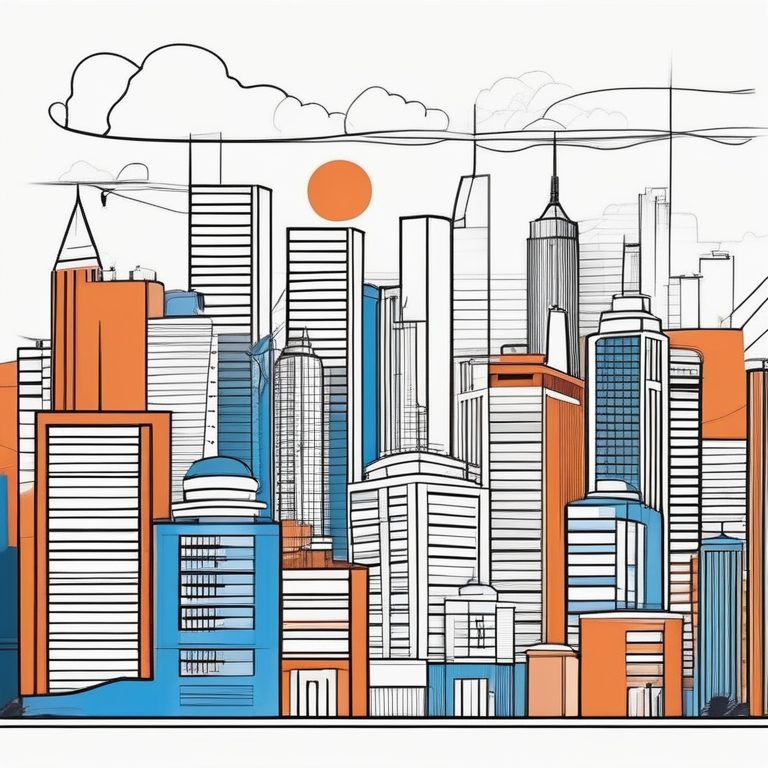 极简都市线条涂鸦海报