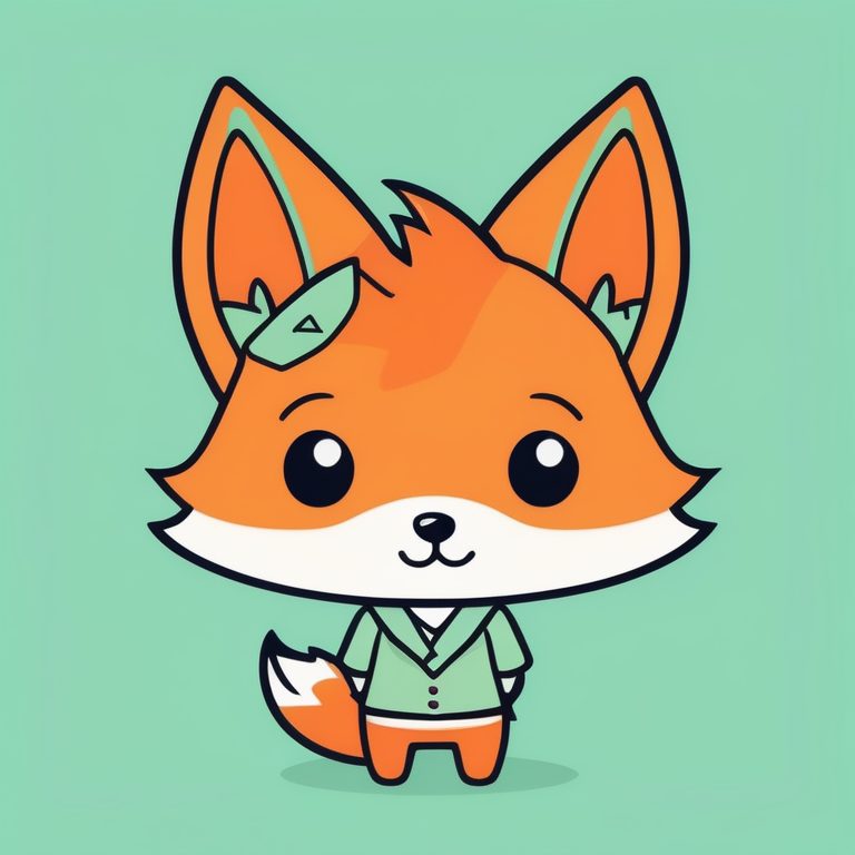 极简二次元狐狸少年正面半身像