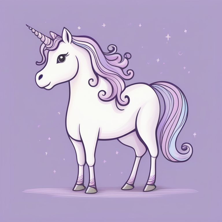 极简儿童绘本风格独角兽