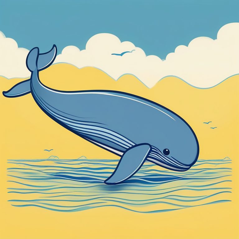 极简儿童绘本风-蓝色鲸鱼