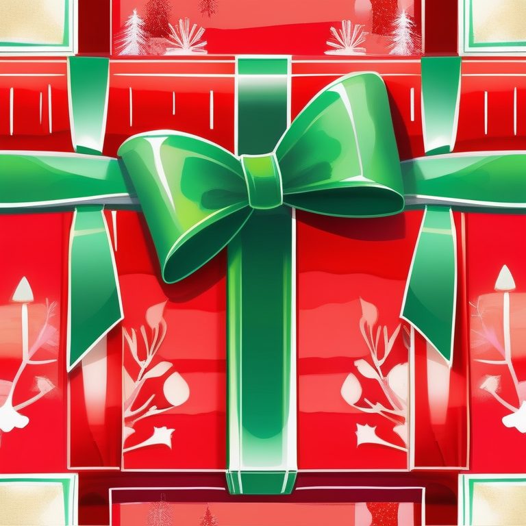 极简儿童圣诞水彩剪贴画:圣诞礼盒