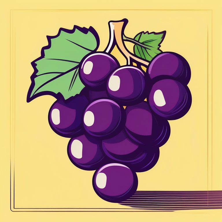 极简儿童书插画:一颗紫色葡萄