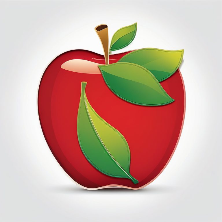 极简儿童贴花图标风格的一颗红苹果