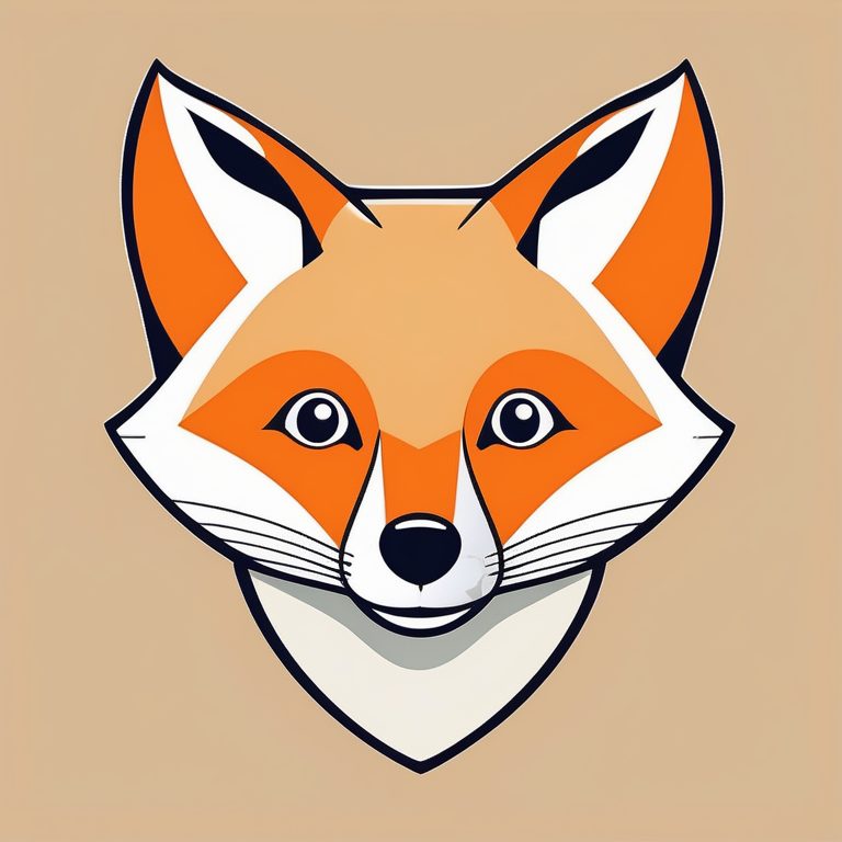 极简儿童贴花图标风格的一只小狐狸