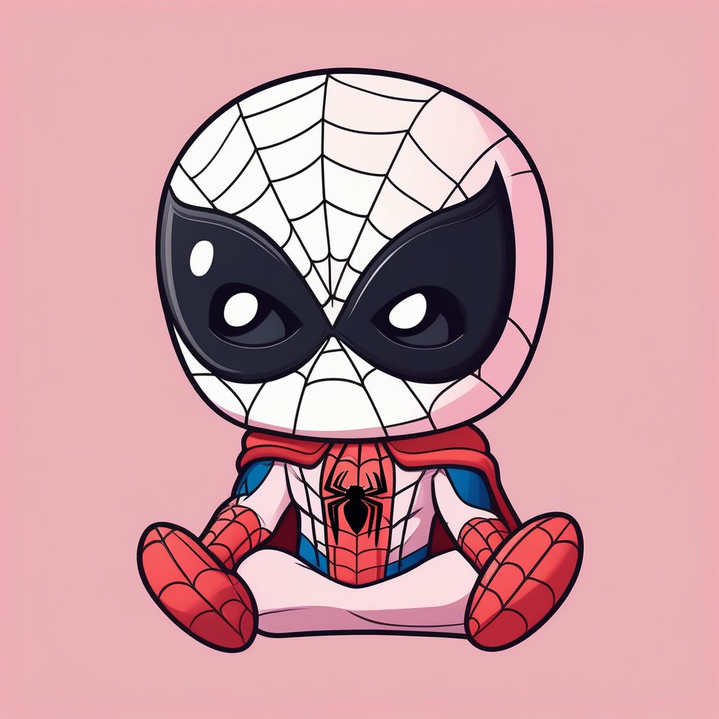极简粉色风格Q版迈尔斯蜘蛛侠动漫设定