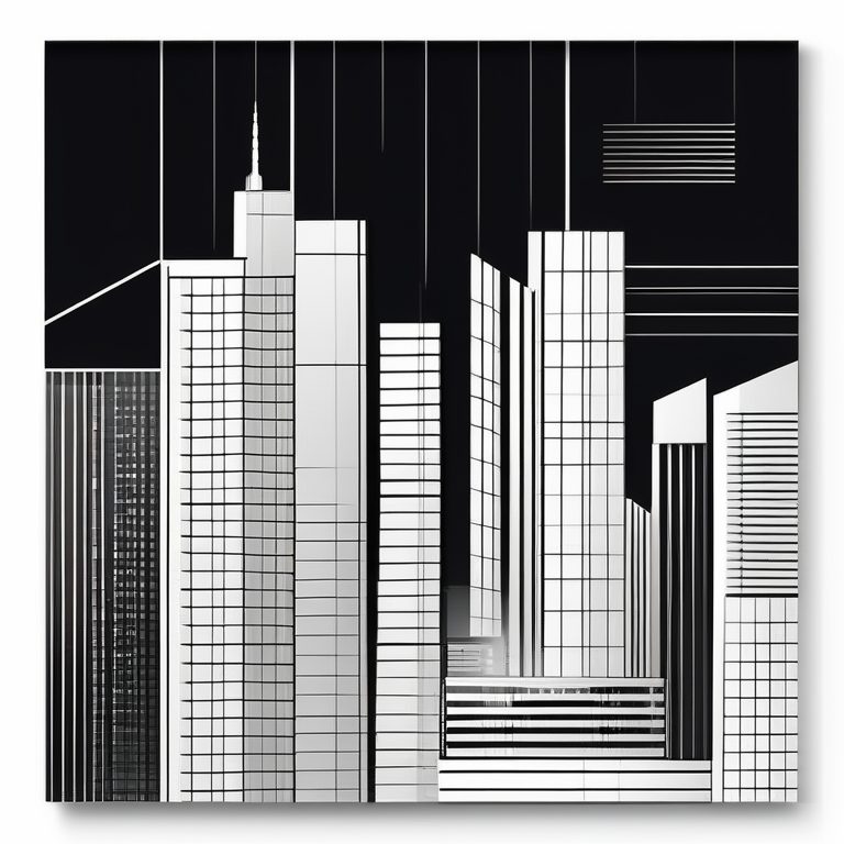 极简风城市建筑线条艺术海报