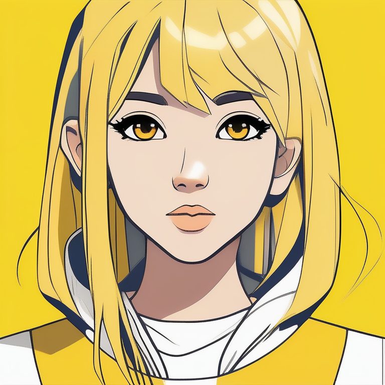 极简风二次元女生·明亮黄底