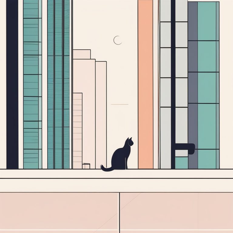 极简风格城市猫咪巡游