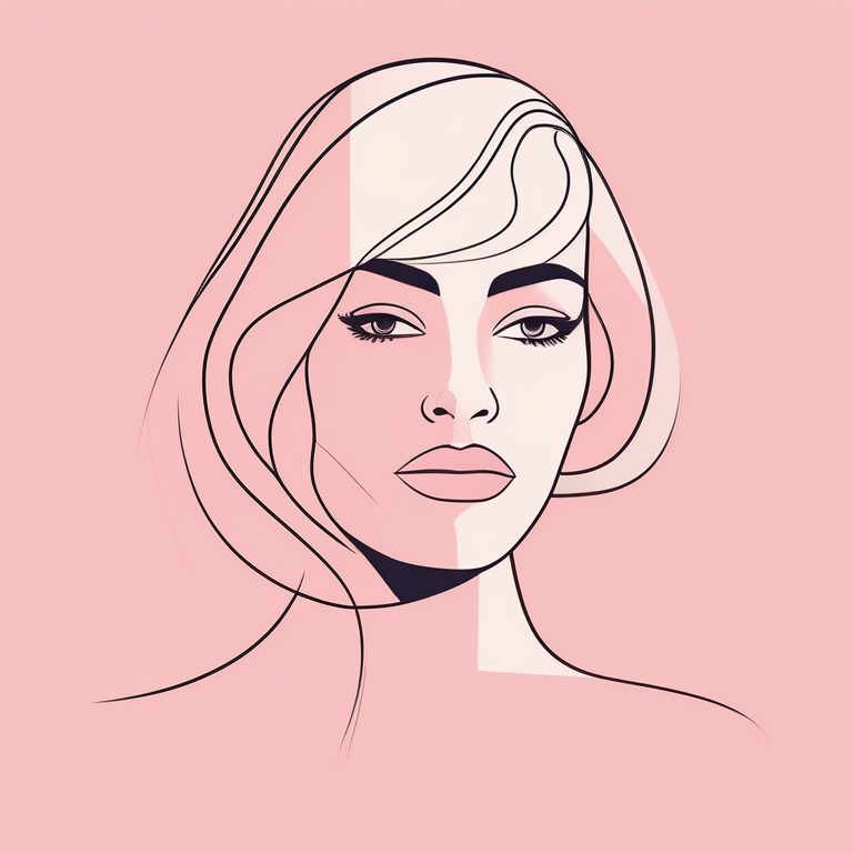 极简风格一时尚女孩肖像