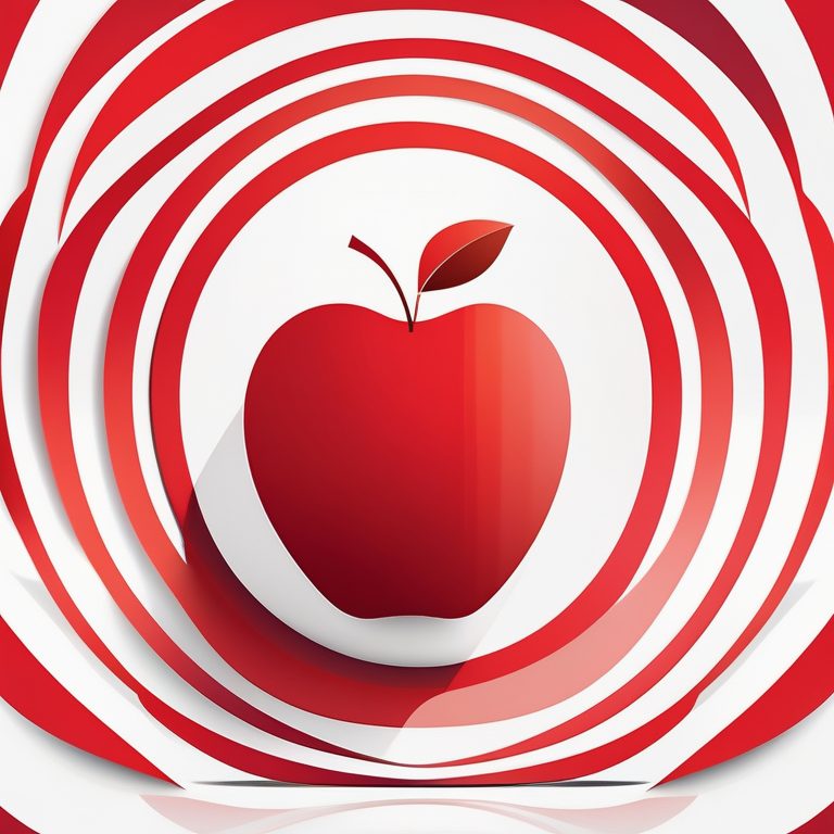 极简风格红苹果插画与纯色背景