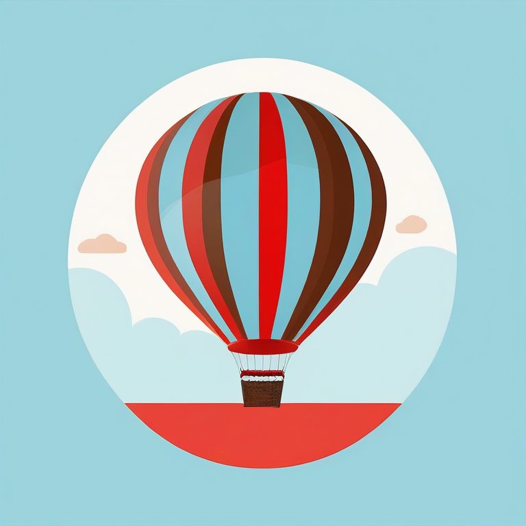 极简风格红色热气球插画