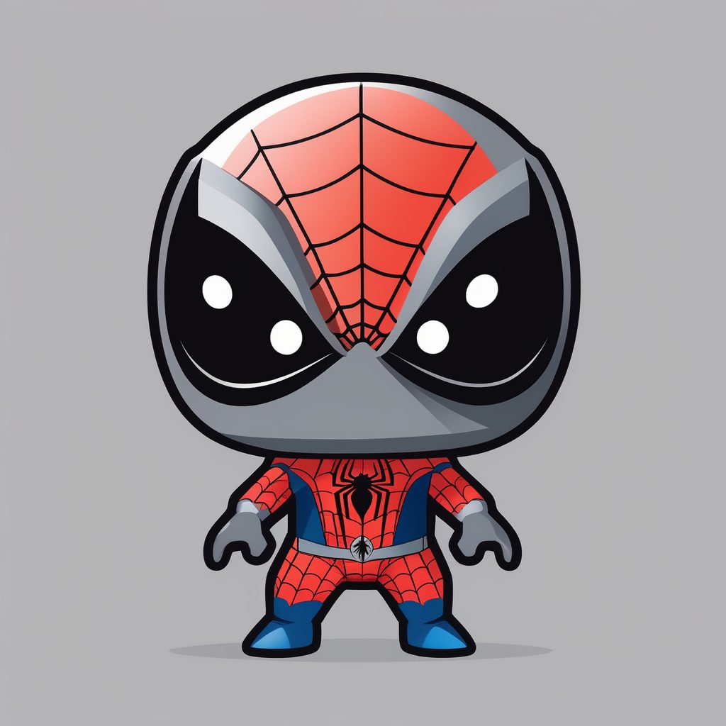 极简风格灰色Q版迈尔斯蜘蛛侠全身像