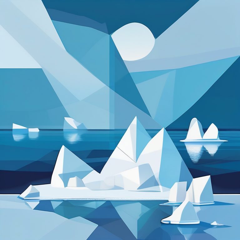 极简风格极地冰山景观插画