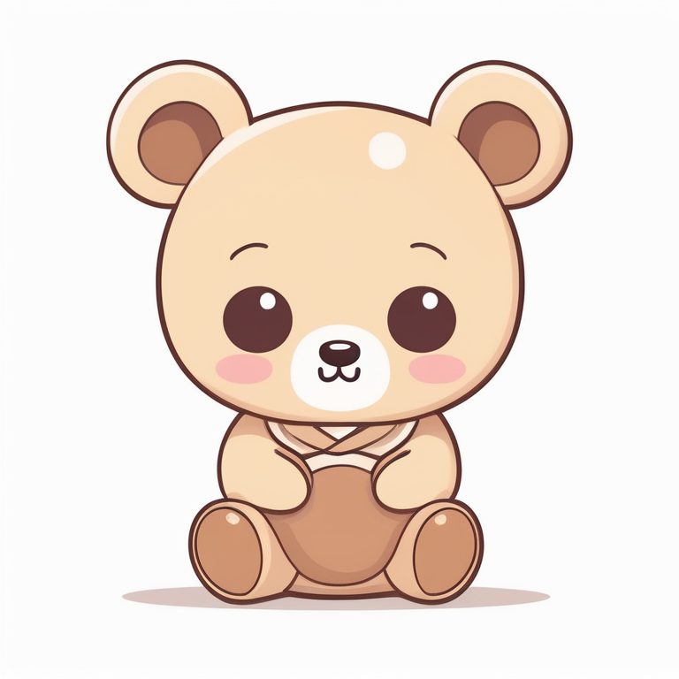 极简风格卡哇伊Q版男孩抱玩具熊