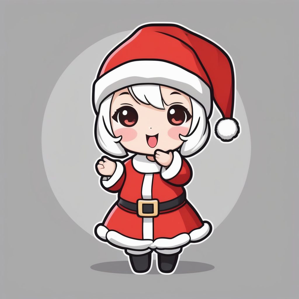 极简风格卡哇伊Q版圣诞动漫小女孩拍拍手