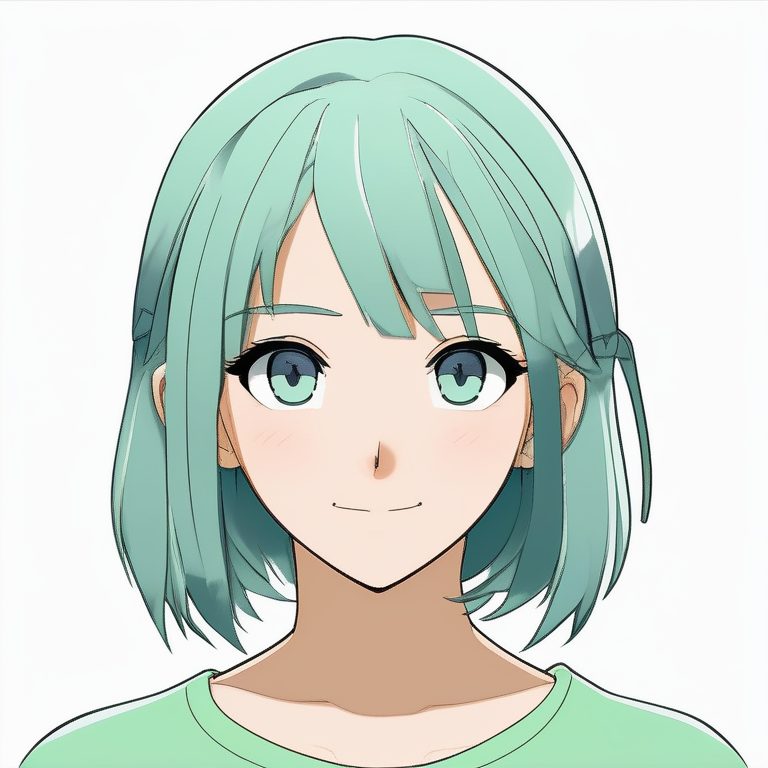 极简风格蓝发少女清新肖像