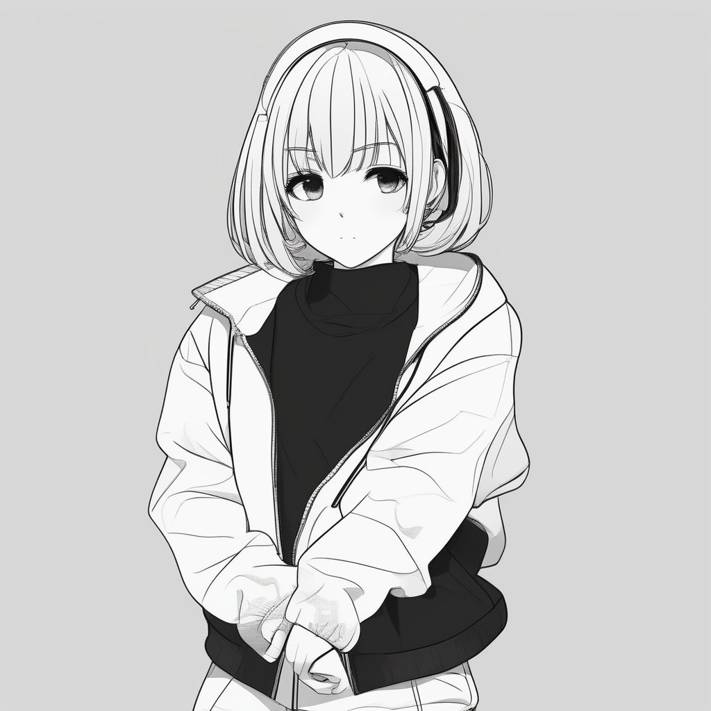 极简风格女孩嘟嘴卖萌