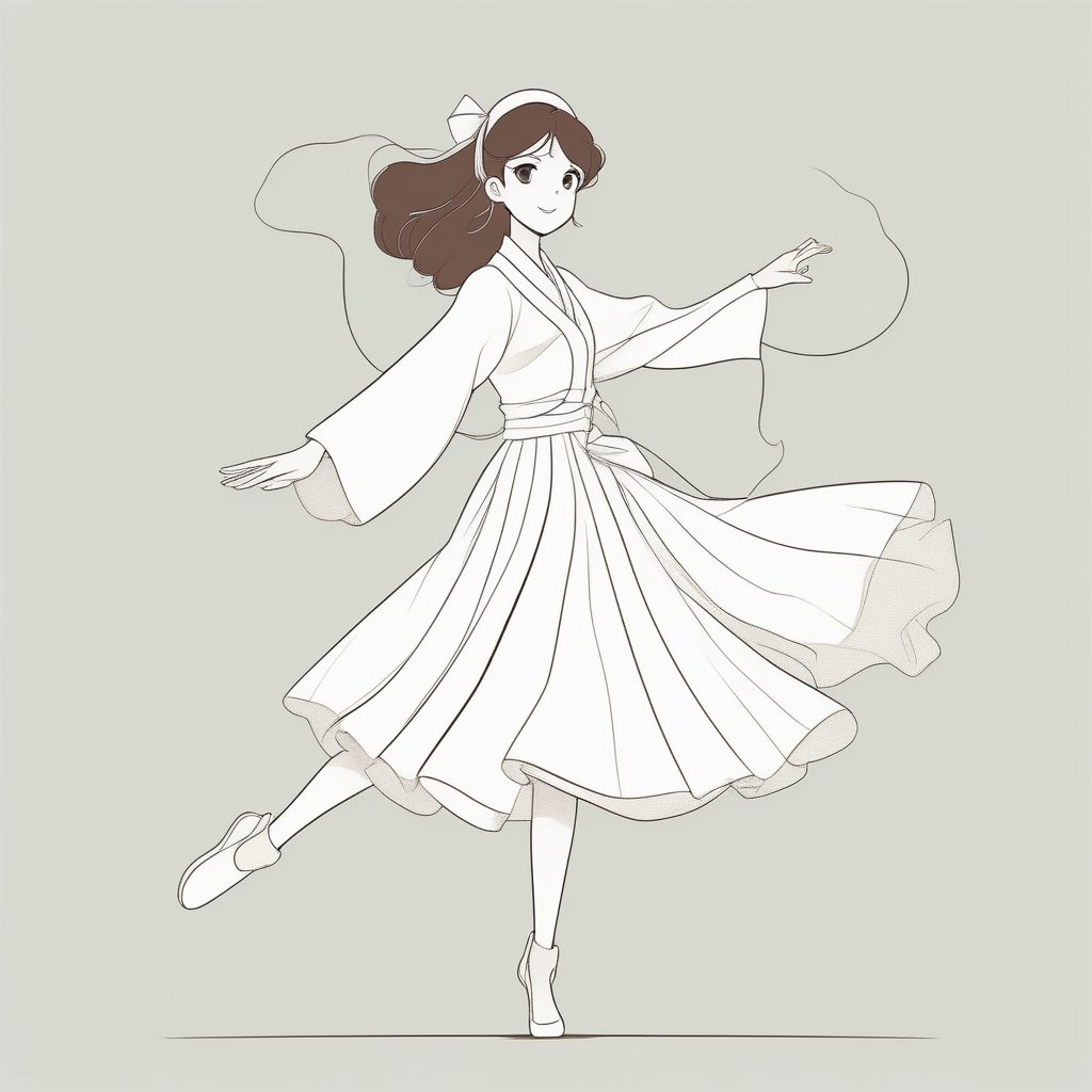 极简风格女孩跳舞旋转