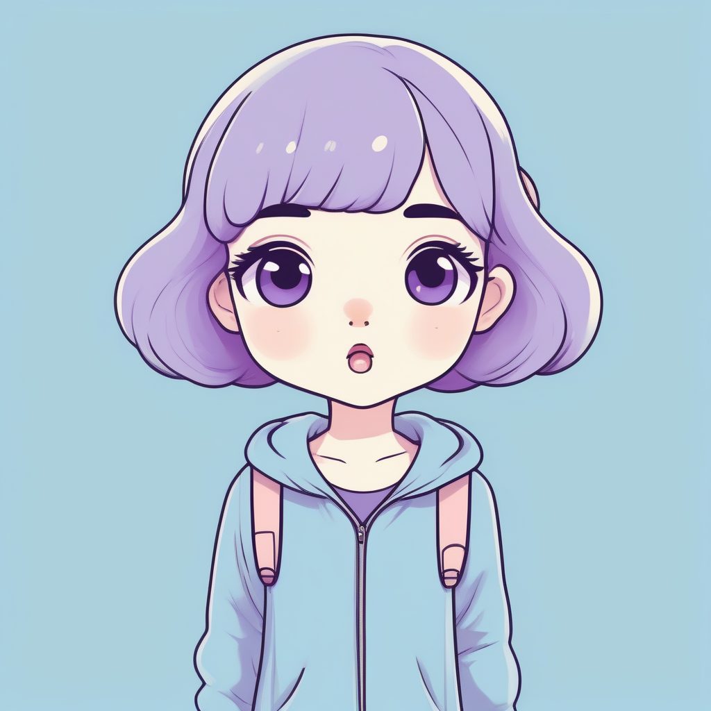 极简风格Q版少女:歪头与夸张困惑表情 27 极简风格Q版少女:歪头与夸张困惑表情