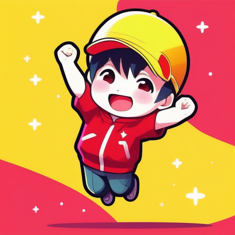 极简风格Q萌红帽男孩简单动态表情