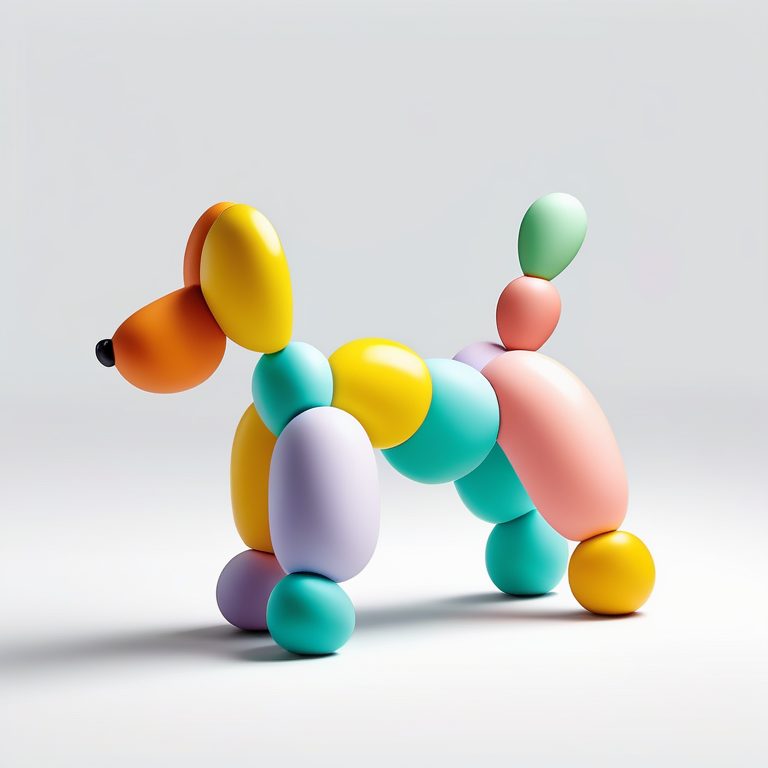 极简风格气球狗