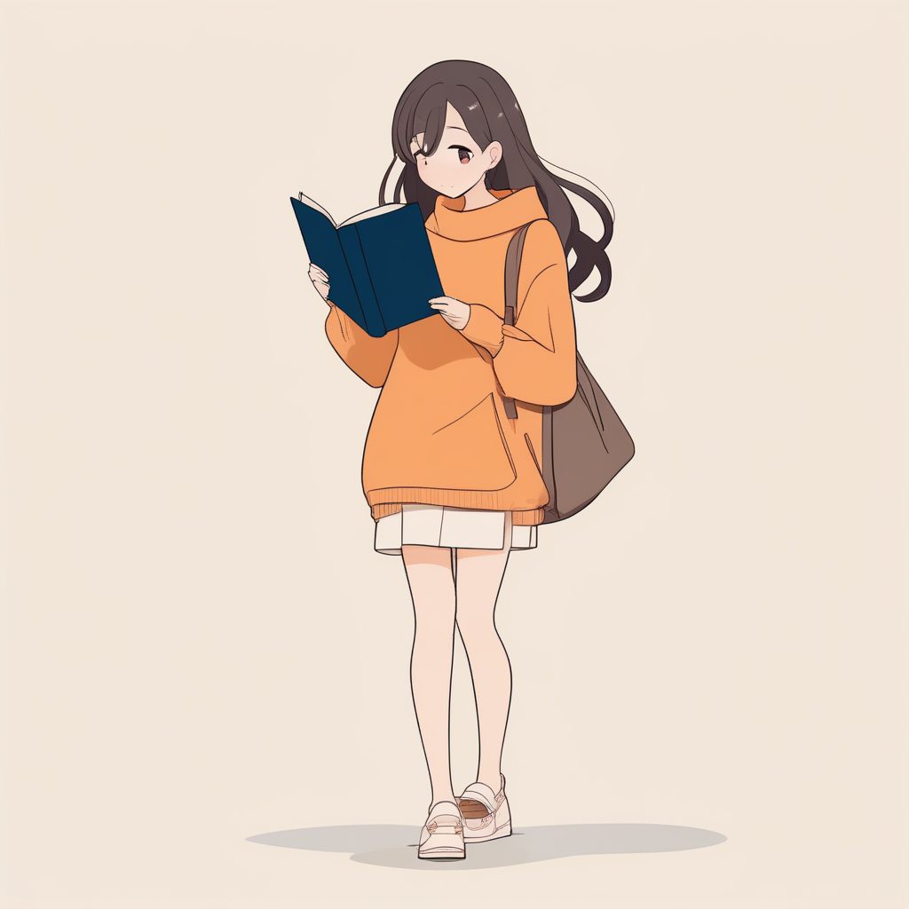 极简风格少女举书遮脸卖萌