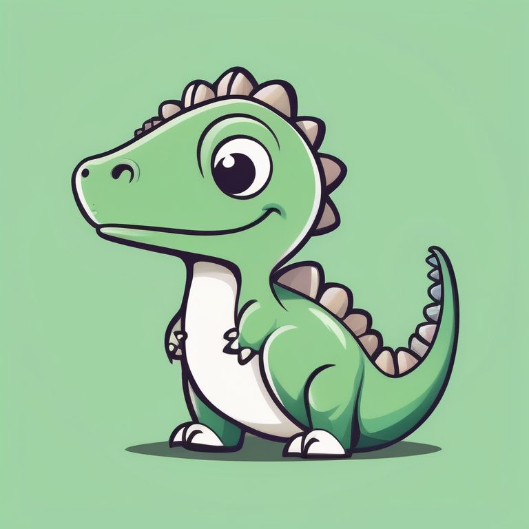 极简风格手绘卡通恐龙