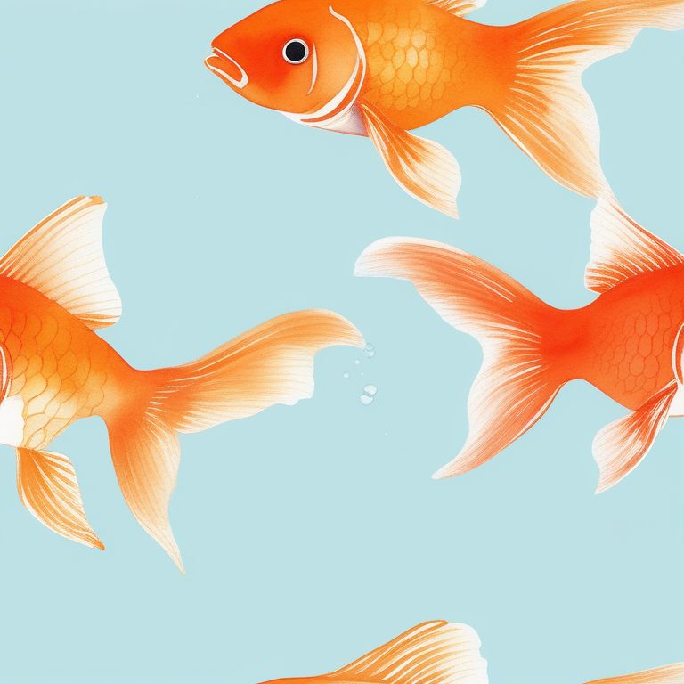 极简风格水彩插画:一条跳跃的金鱼