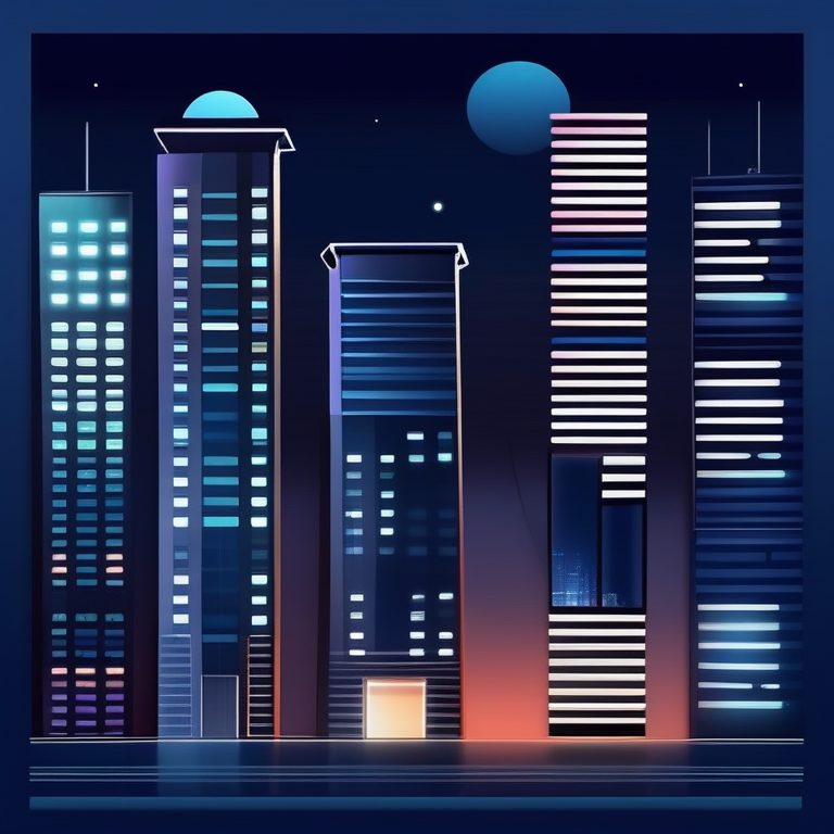 极简风格下的都市夜景