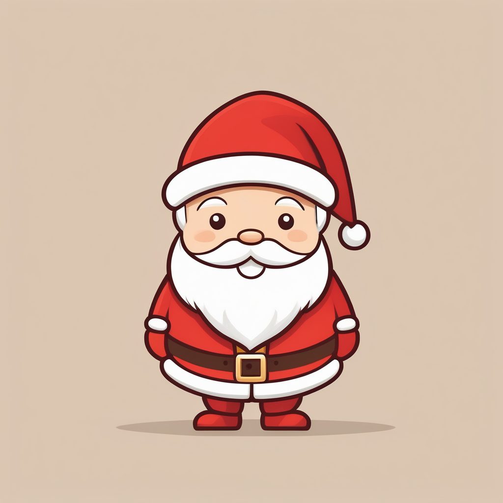 极简风Q版圣诞老人背手走路全身插画