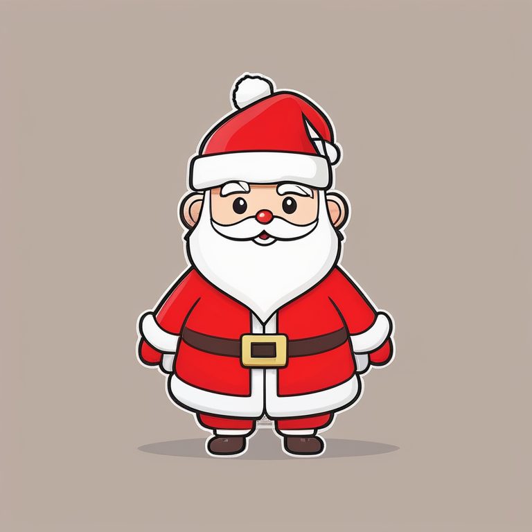 极简风Q版圣诞老人全身站姿动漫角色