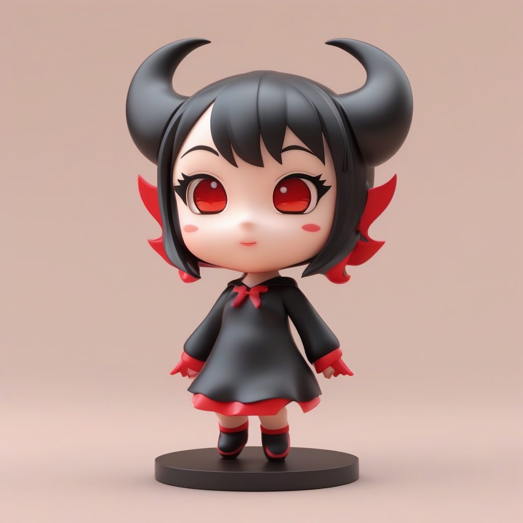 极简风Q版小恶魔女孩:3D高光泽粘土全身,wink表情 19 极简风Q版小恶魔女孩:3D高光泽粘土全身,wink表情