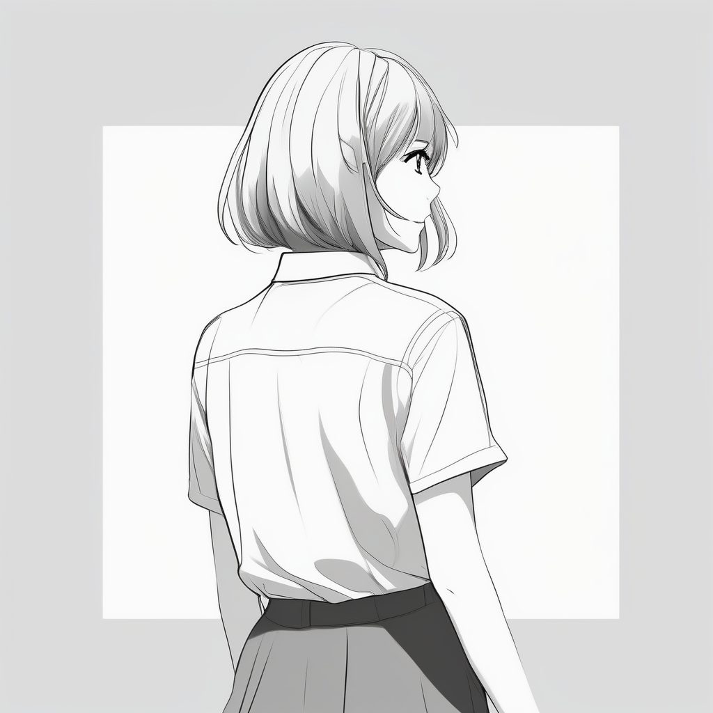 极简风少女背影回望