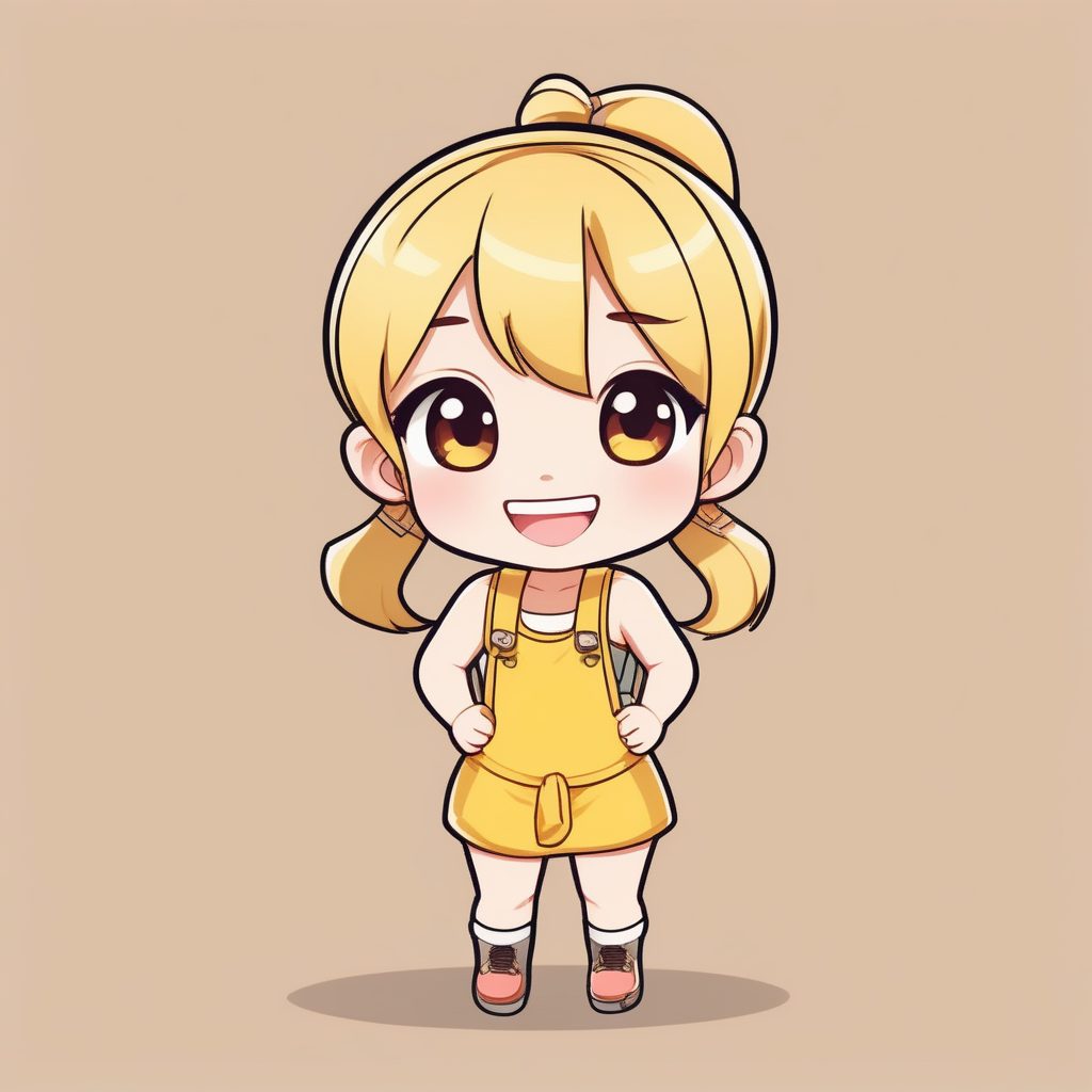 极简风阳光Q版少女