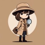 极简复古2D Q版侦探少女:全身动漫风格插画设计 4 ji jian fu gu 2dq ban zhen tan shao nyu quan shen dong man feng ge cha hua she ji