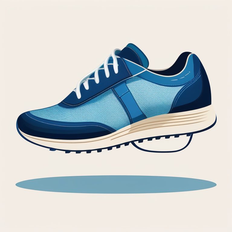 极简复古风格-蓝色慢跑鞋