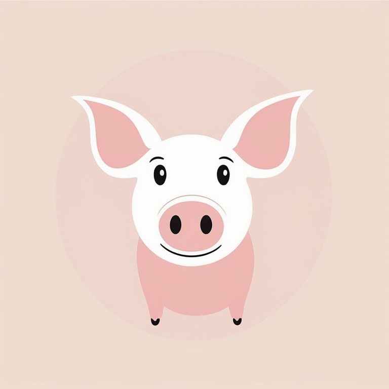 极简概念一只小猪插画