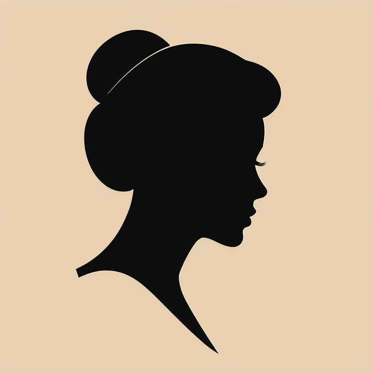 极简概念肖像:女士黑色剪影
