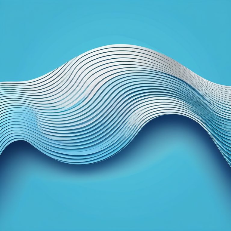 极简概念艺术-单条蓝色波浪
