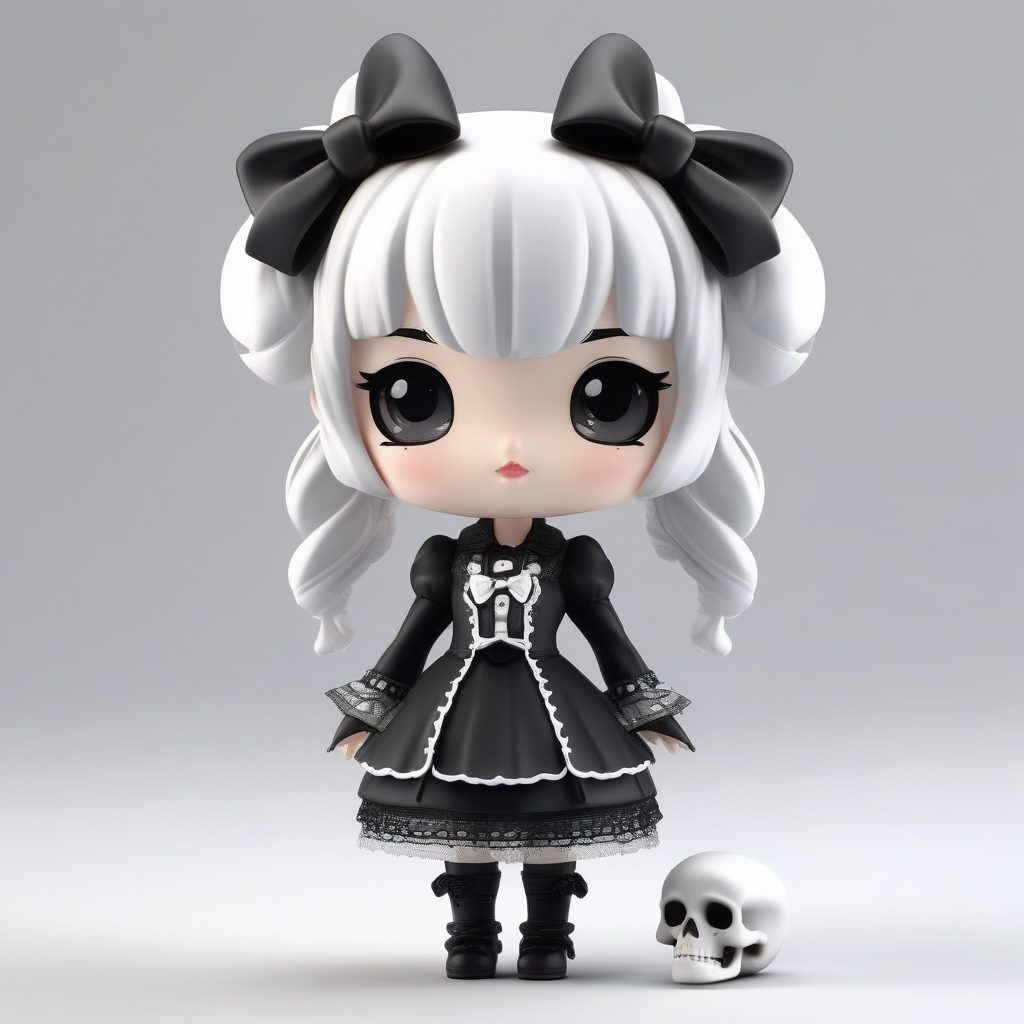 极简哥特洛丽塔Q版盲盒女孩C4D渲染