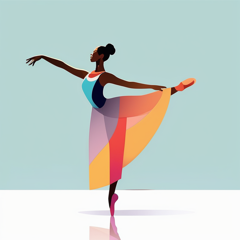 极简韩风数字插画风格舞者