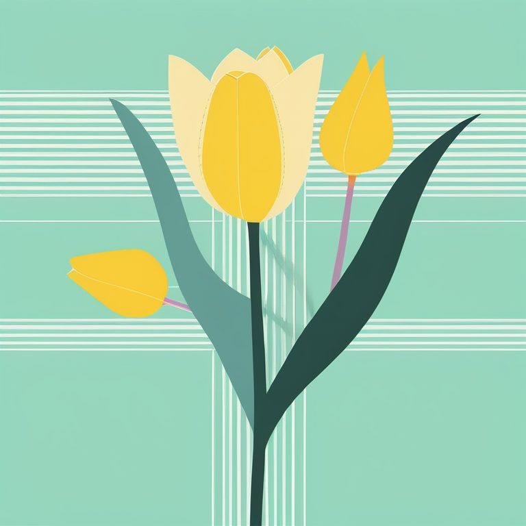 极简韩式插画·单一黄色郁金香