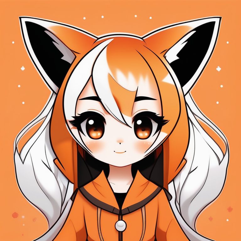 极简狐狸动漫女性肖像