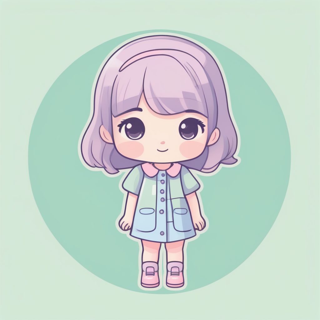 极简几何:可爱Q版女孩插画,柔和粉色阴影和圆润线条提示词 41 极简几何:可爱Q版女孩插画,柔和粉色阴影和圆润线条提示词