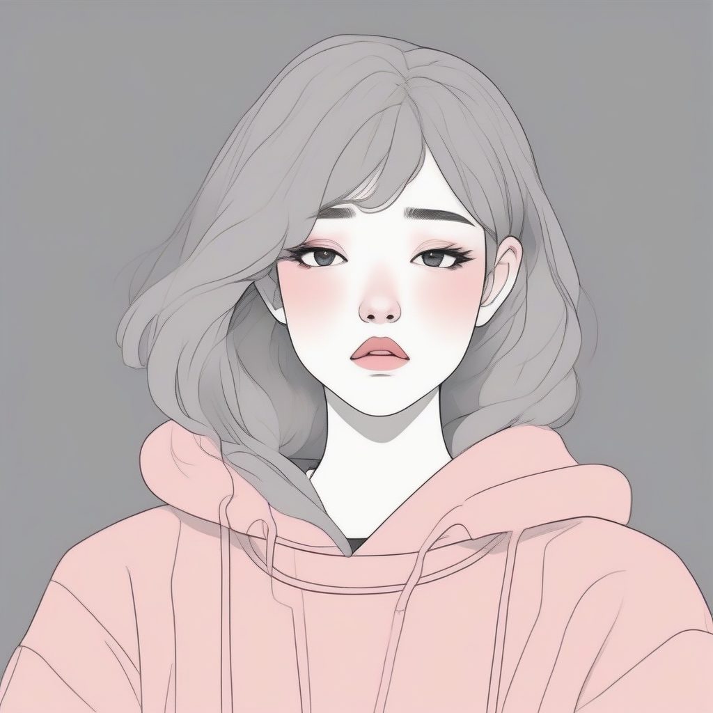 极简卡哇伊：打哈欠少女的慵懒可爱肖像