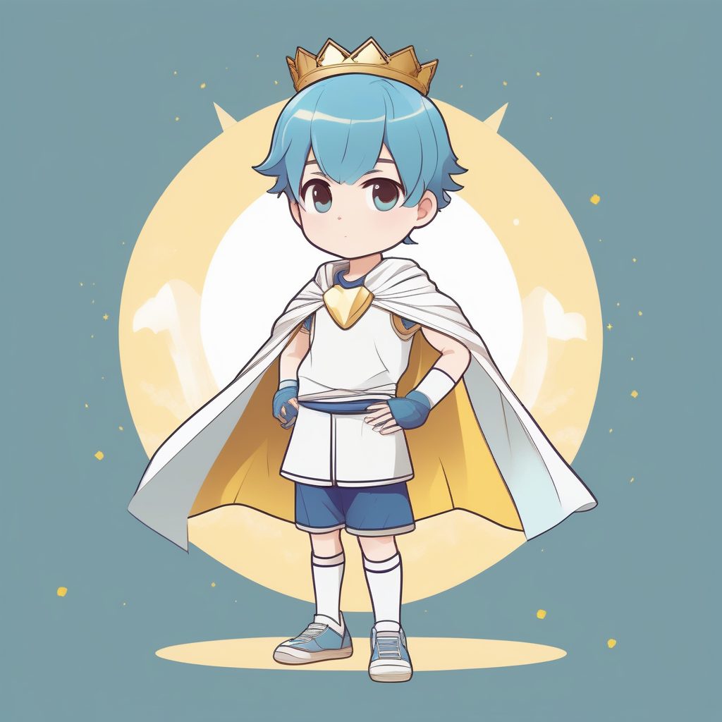 极简卡哇伊Q版动漫风蓝发小王子